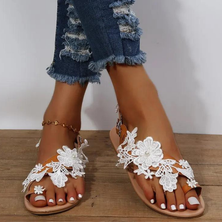 Calliope - Sandalen met kanten bloemmotief voor dames