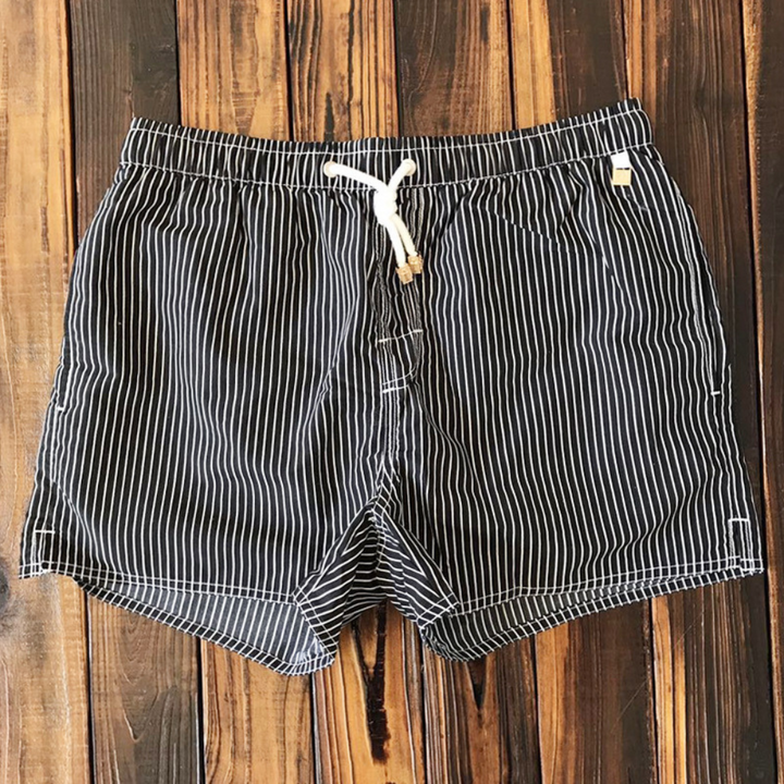 Heren short met gestreept patroon en elastische tailleband