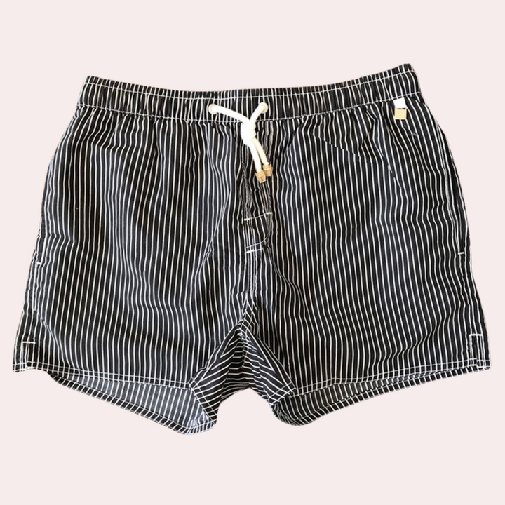 Heren short met gestreept patroon en elastische tailleband