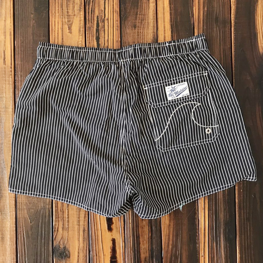 Heren short met gestreept patroon en elastische tailleband