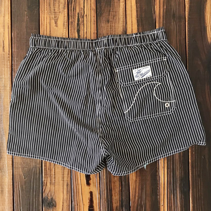 Heren short met gestreept patroon en elastische tailleband
