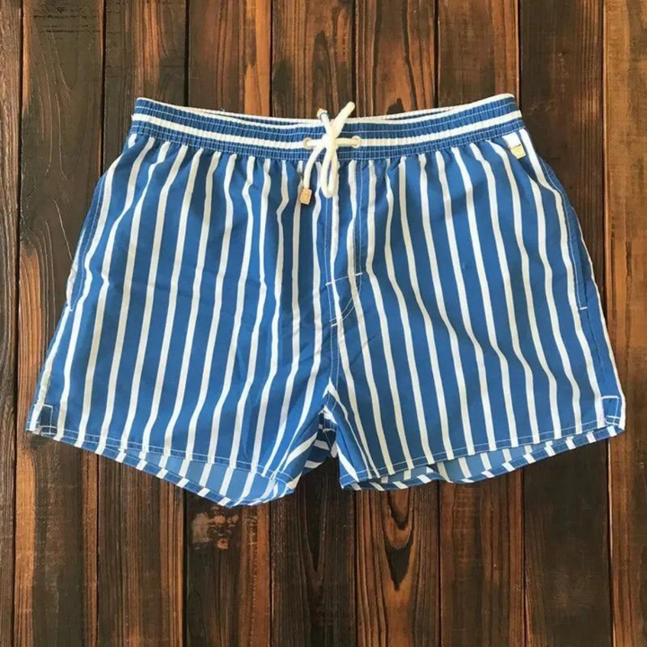 Heren short met gestreept patroon en elastische tailleband