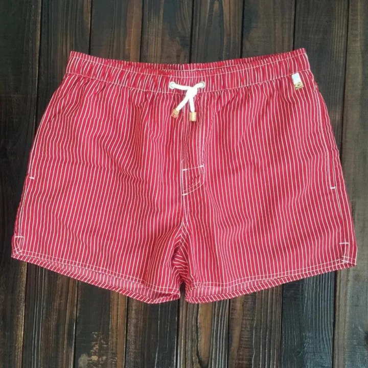 Heren short met gestreept patroon en elastische tailleband