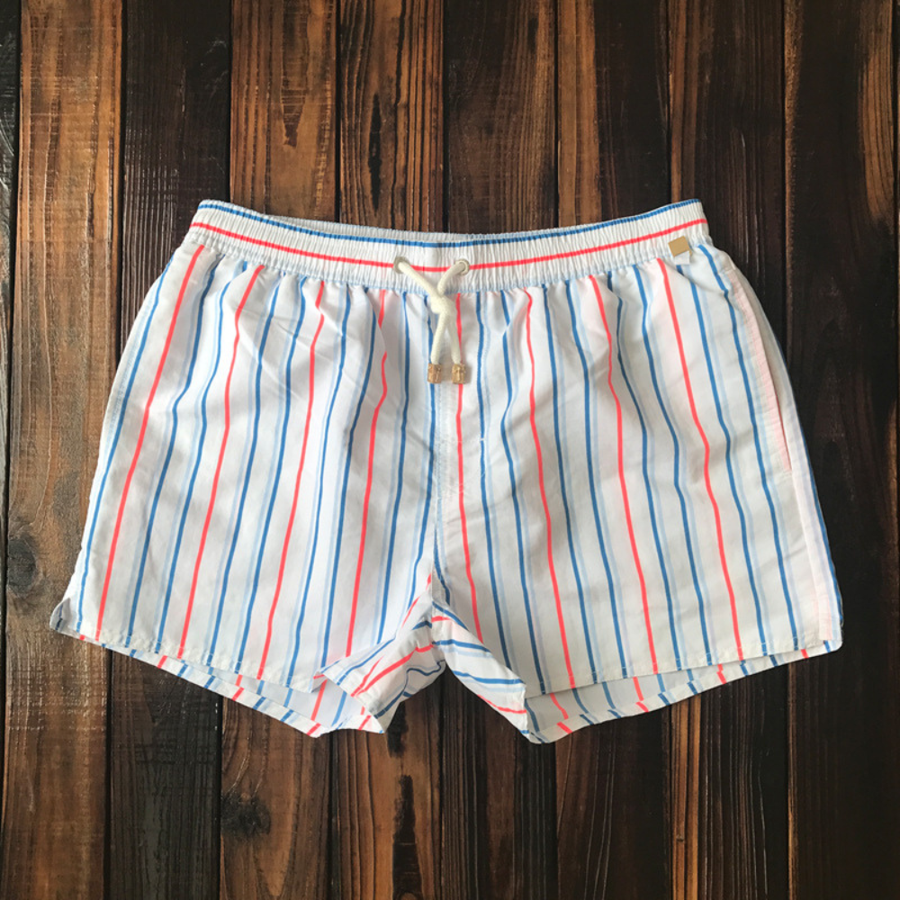 Heren short met gestreept patroon en elastische tailleband