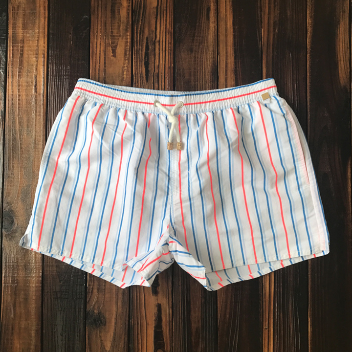 Heren short met gestreept patroon en elastische tailleband