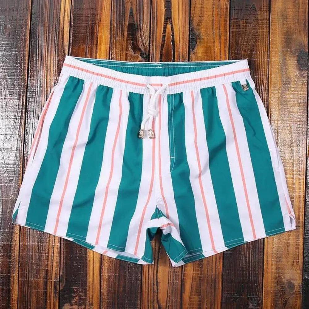 Heren short met gestreept patroon en elastische tailleband