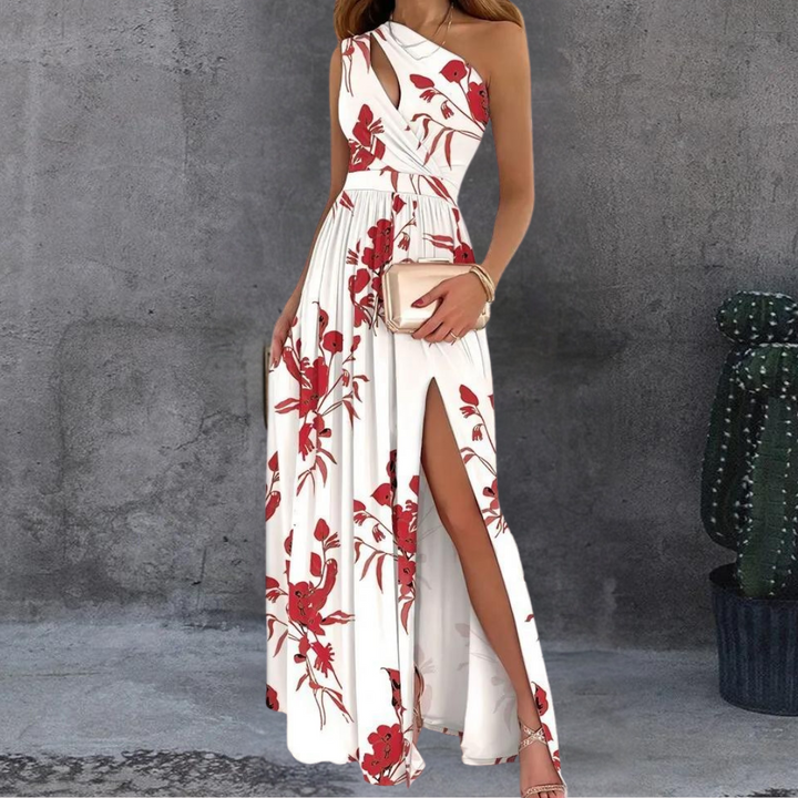 Loredana - Elegante dames maxi-jurk met één schouder