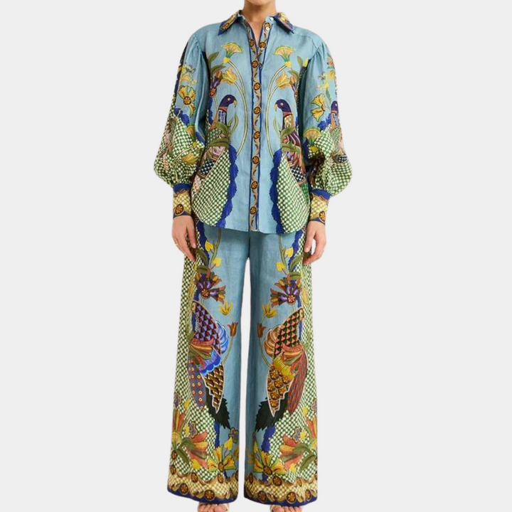Dames set met print en relaxte pasvorm