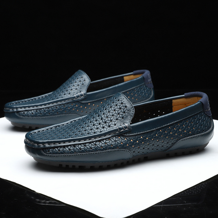 Heren loafers met ventilatiegaatjes en flexibele zool
