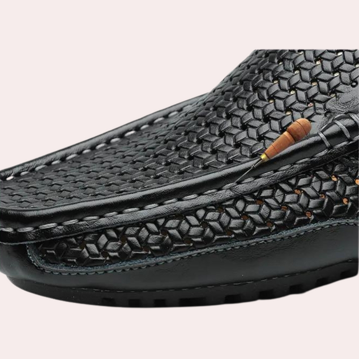 Heren loafers met ventilatiegaatjes en flexibele zool