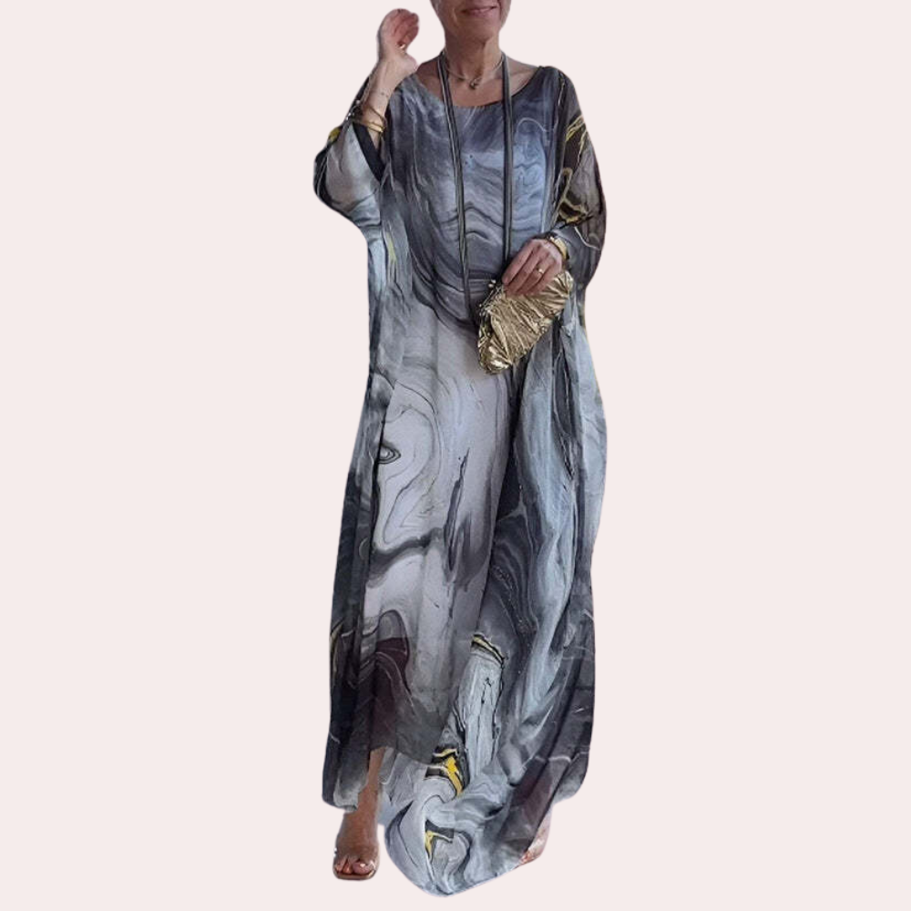 Lucy - Elegante damesjurk met marmerpatroon