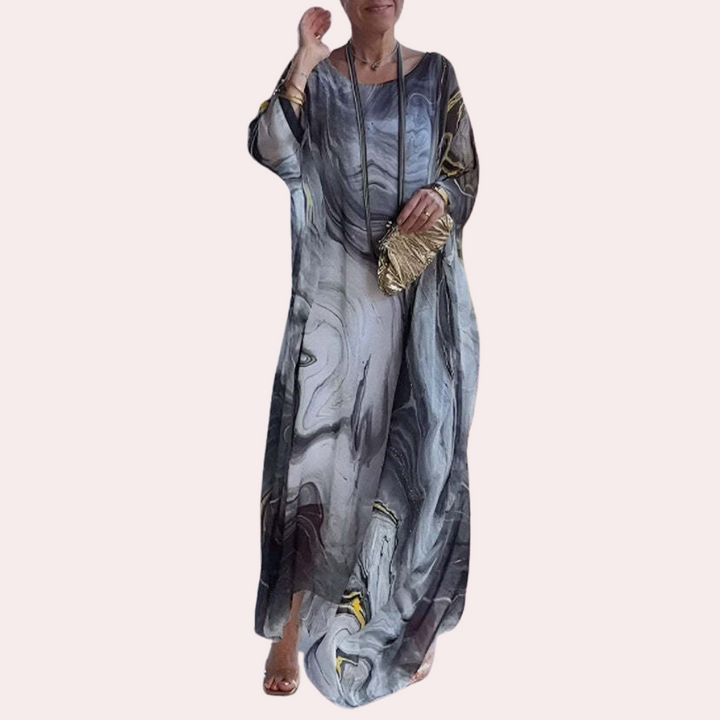 Lucy - Elegante damesjurk met marmerpatroon