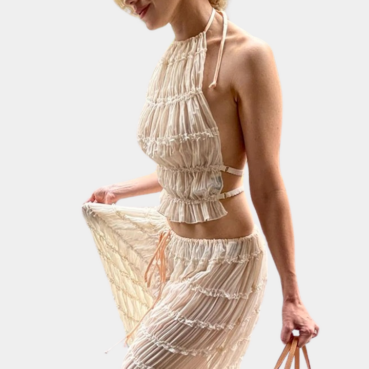 Dames zomerset met rugloze top en lange rok