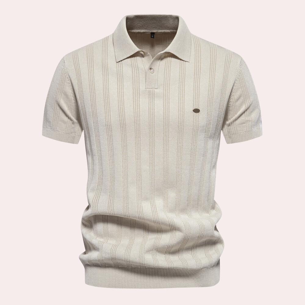 Cornel - Ademend gebreid heren t-shirt