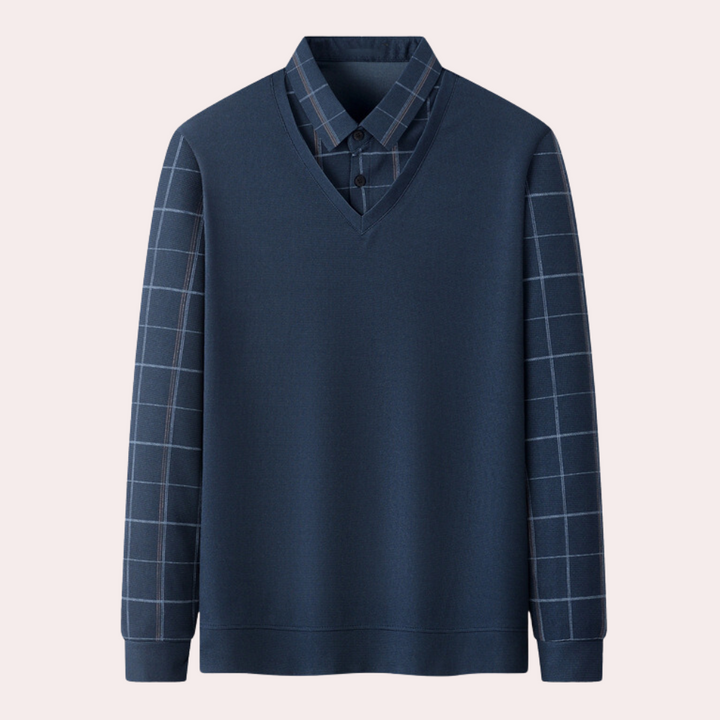 Bram - Klassiek Gebreide Geruite Sweater voor man