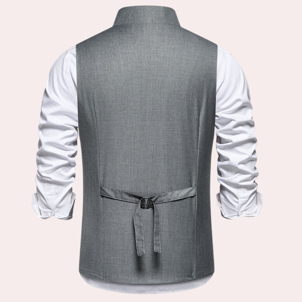 Laszlo - Modern herenvest met schuine knopen
