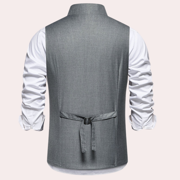 Laszlo - Modern herenvest met schuine knopen