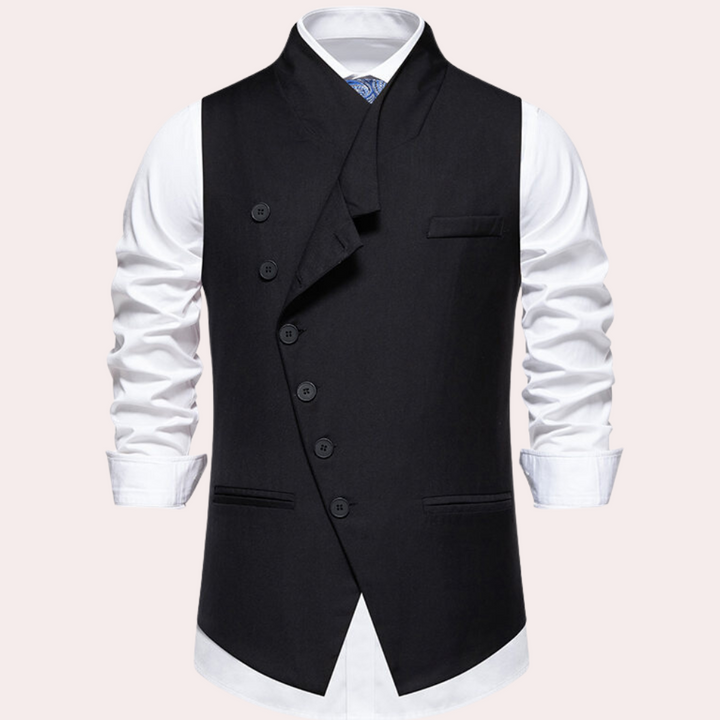 Laszlo - Modern herenvest met schuine knopen