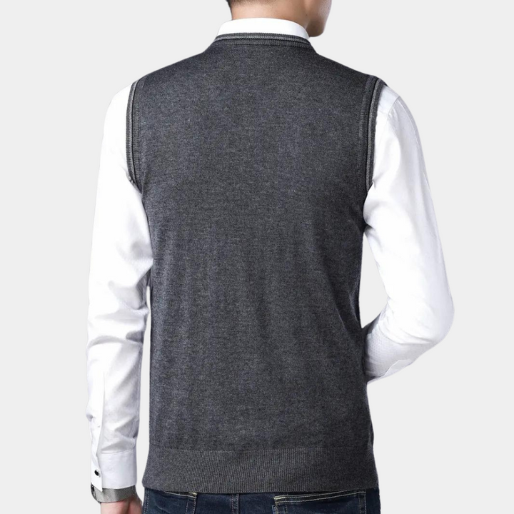 Kostas - Vrijetijdstrui vest met v-hals voor heren