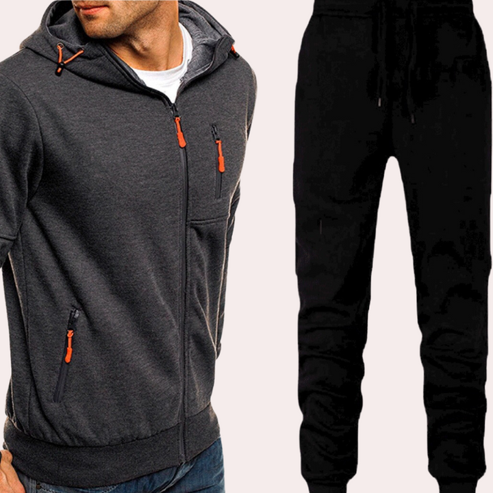 Heren hoodie- en broekenset met comfortabele pasvorm
