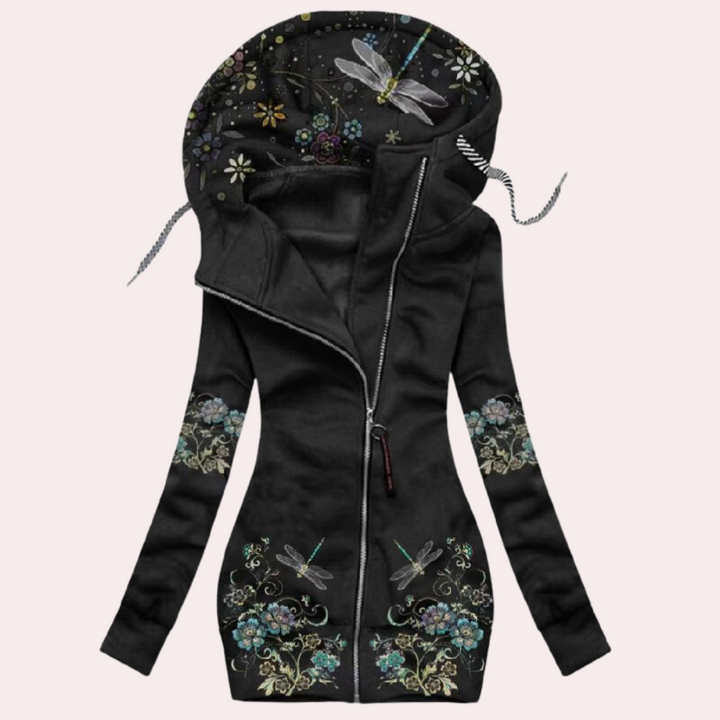 Ariela - Zip-up hoodie met bloemenprint voor dames