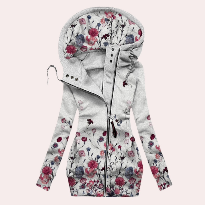 Ariela - Zip-up hoodie met bloemenprint voor dames