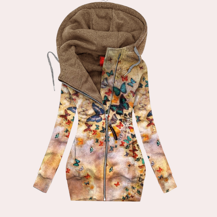 Ariela - Zip-up hoodie met bloemenprint voor dames