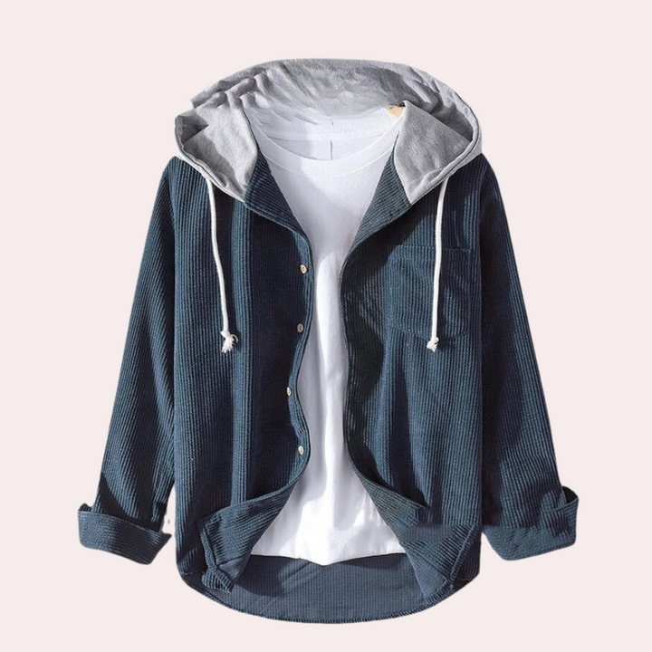 Jeno - Trendy corduroy herenjack met capuchon