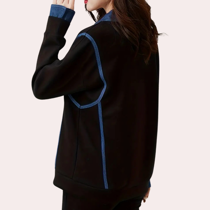 Katerina - Elegant dames sweatshirt met klassieke kraag
