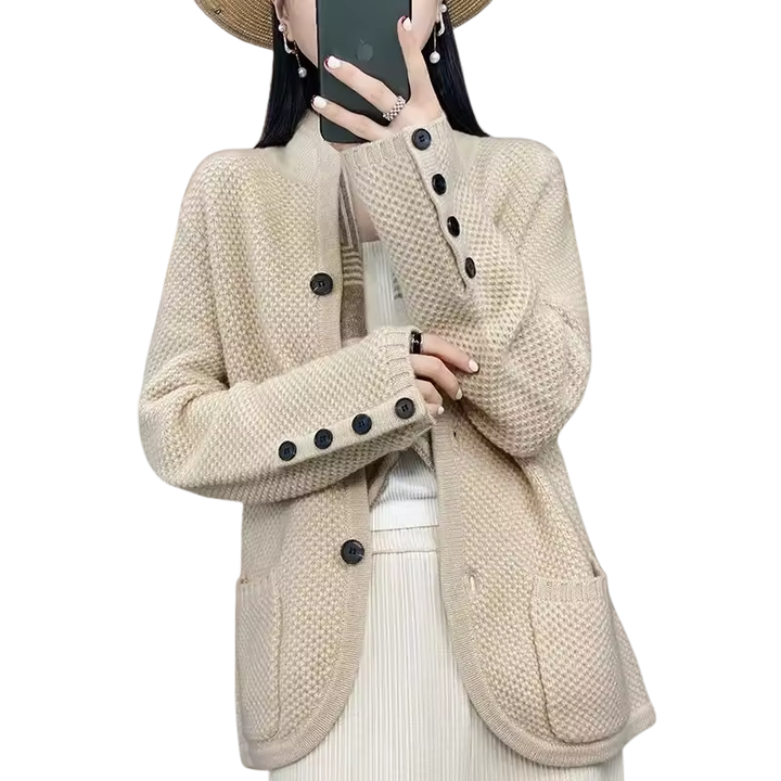 Dames Cardigan met Knopenlijst voor Dagelijks Gebruik
