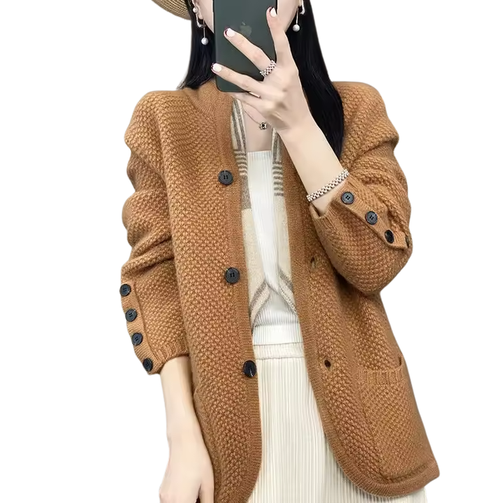 Dames Cardigan met Knopenlijst voor Dagelijks Gebruik