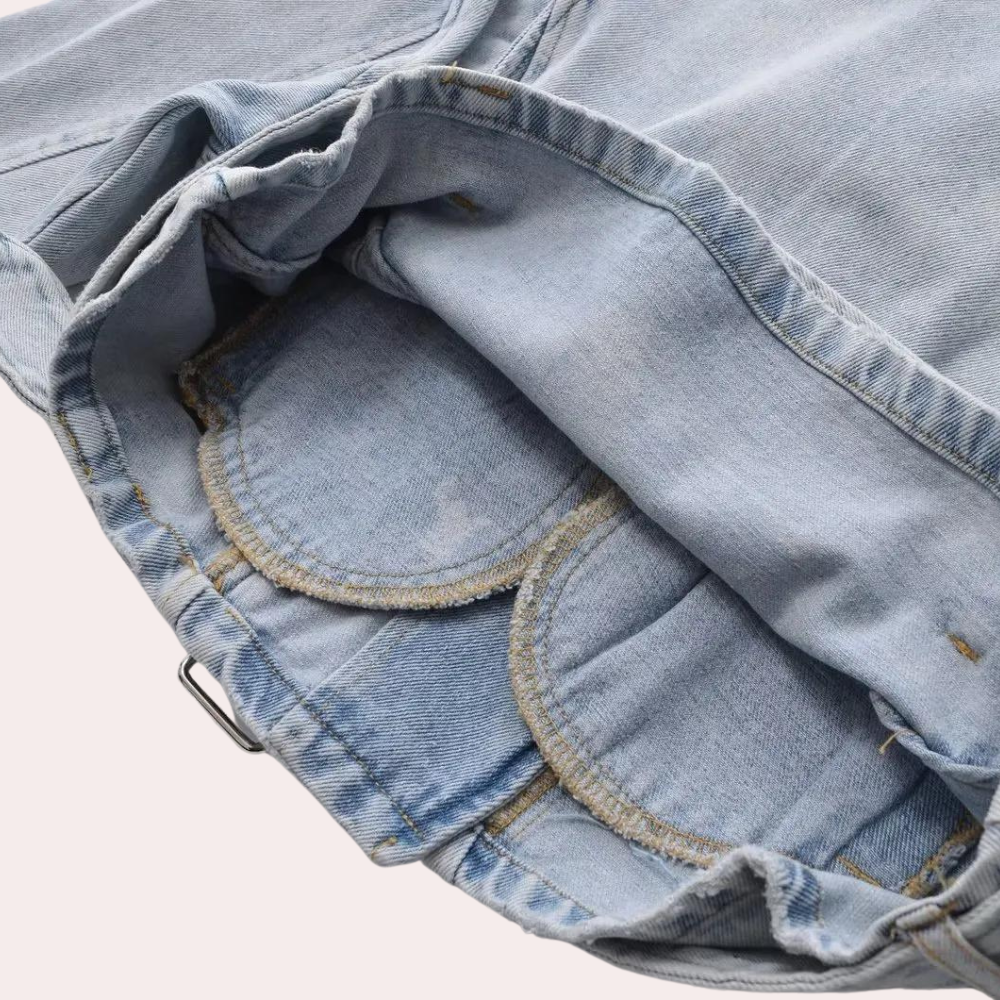 Dames denimjack met knoopsluiting en rechte pasvorm