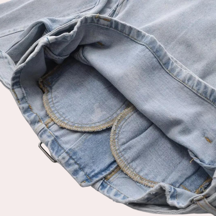 Dames denimjack met knoopsluiting en rechte pasvorm