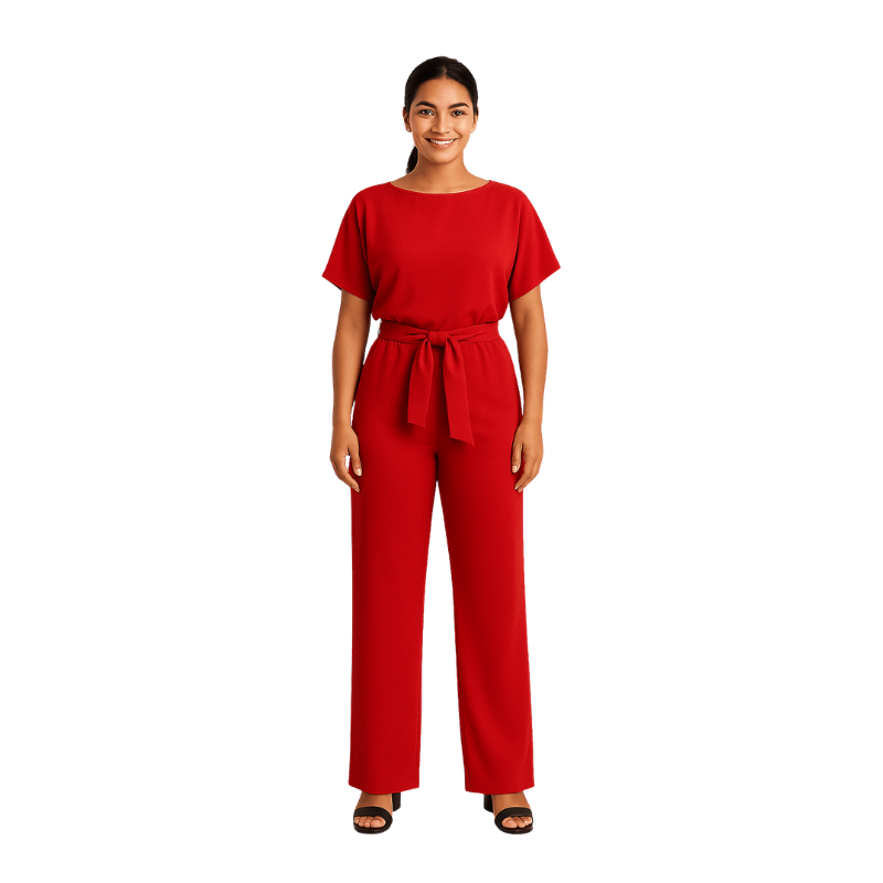 Dames jumpsuit met rechte pasvorm en bandjes