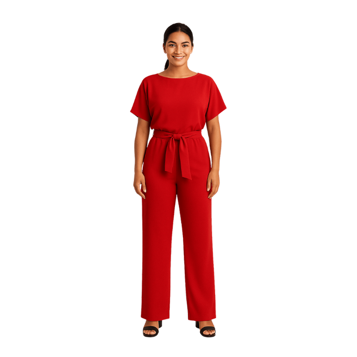 Dames jumpsuit met rechte pasvorm en bandjes