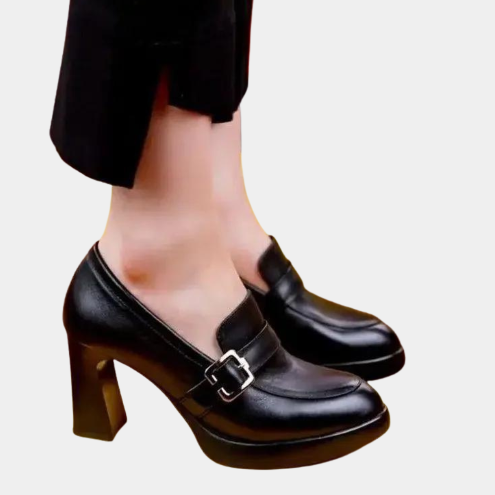 Dames pumps met spitse neus en klassieke hak