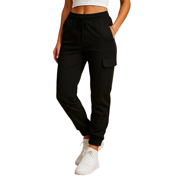 Dames broek met opbergzakken en boordjes