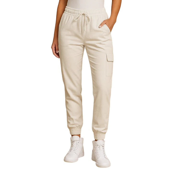 Dames broek met opbergzakken en boordjes