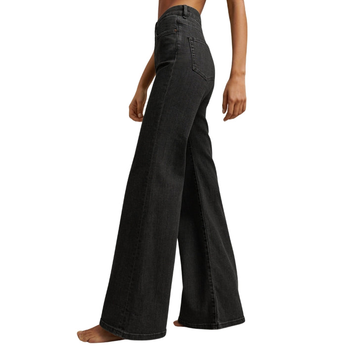 Dames Spijkerbroek met Wijde Pijpen en Hoge Taille