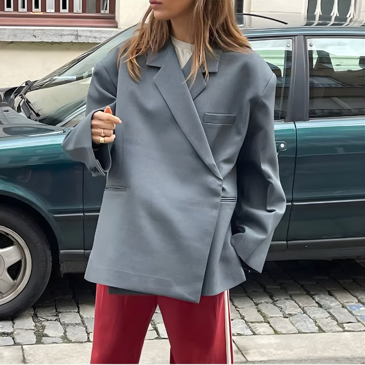 Dames blazer met borstzak en lange mouwen