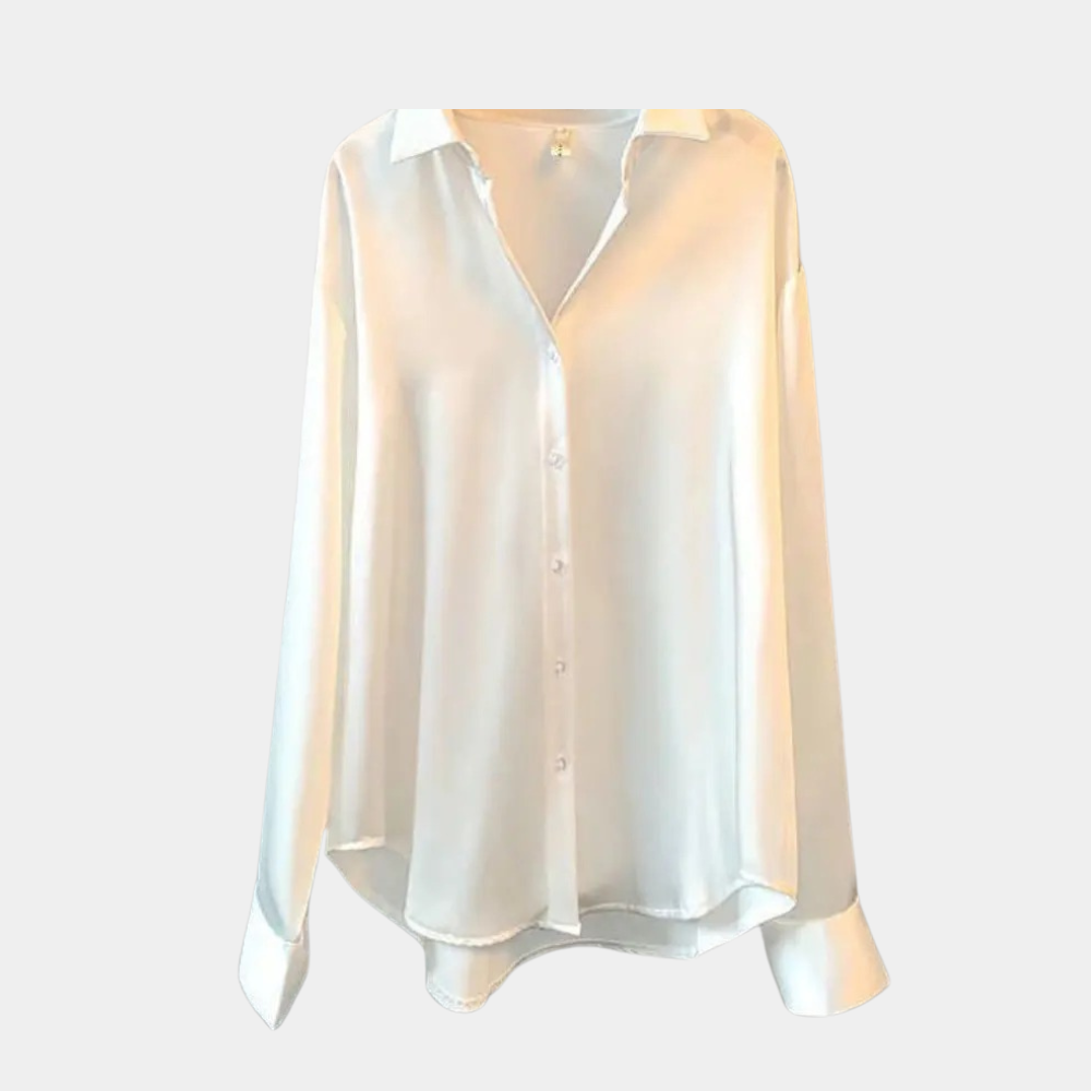 Damesblouse met zachte glans en elegante pasvorm
