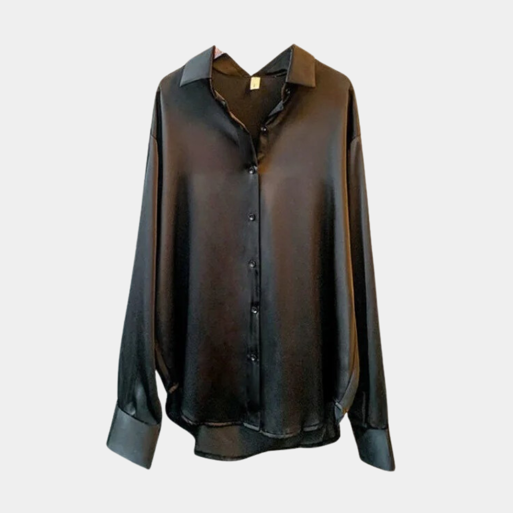 Damesblouse met zachte glans en elegante pasvorm