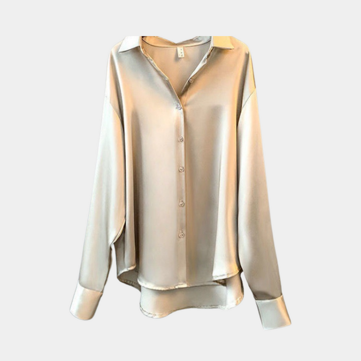Damesblouse met zachte glans en elegante pasvorm
