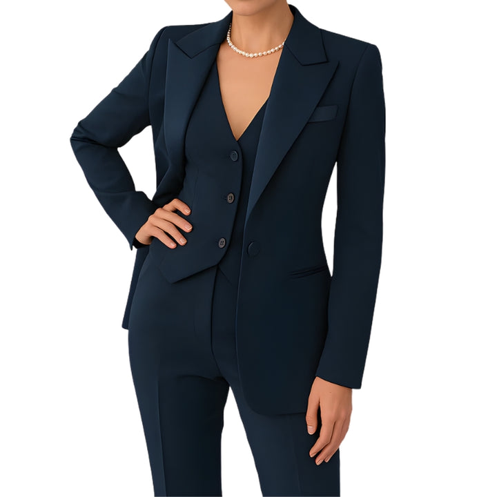 Dames driedelig pak met vest en broek