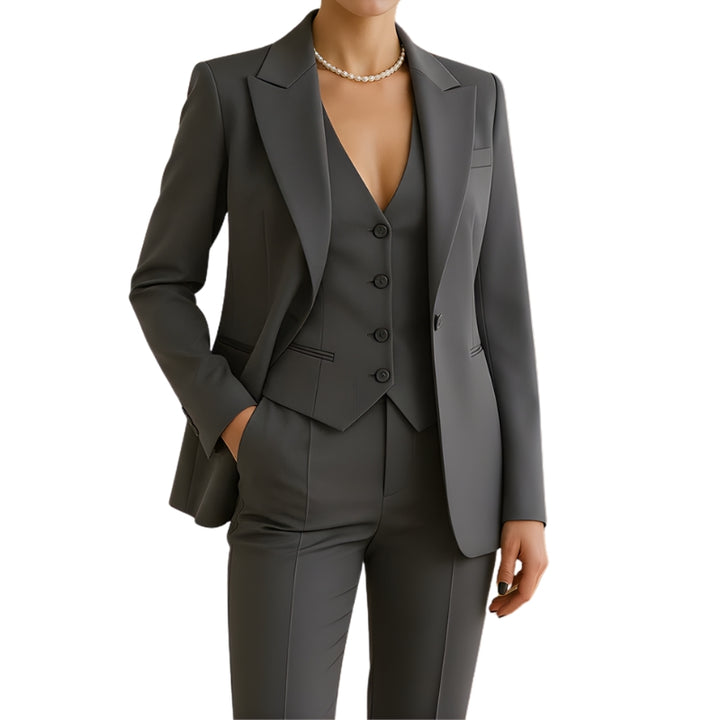 Dames driedelig pak met vest en broek