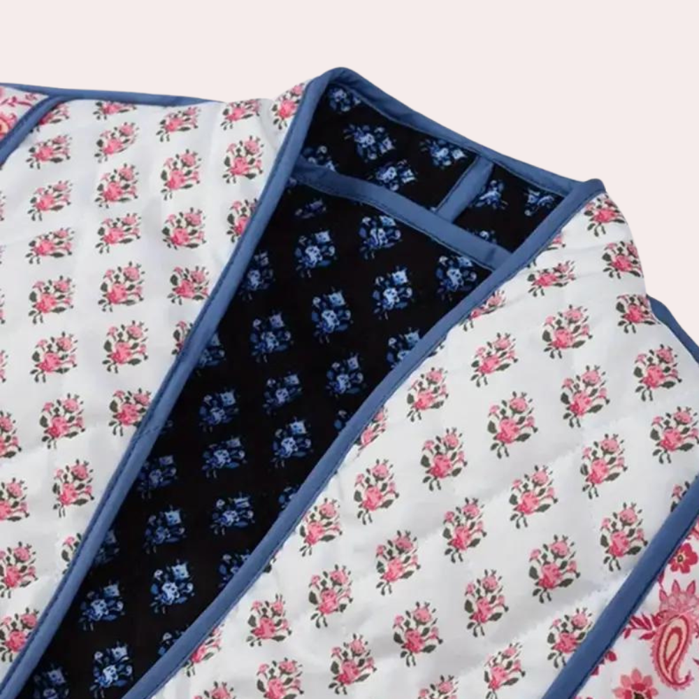 Damesjasje met bloemenprint en getailleerde pasvorm