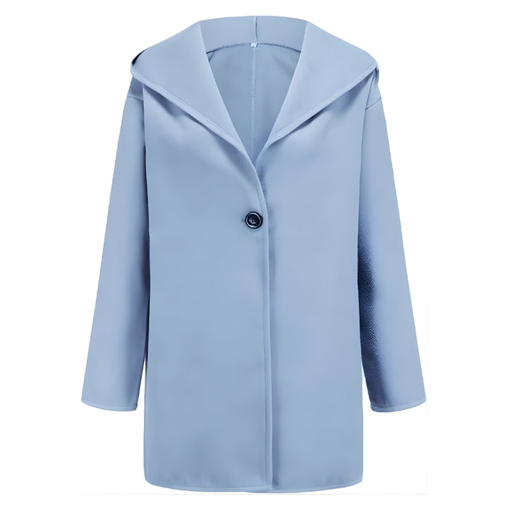 Damesjas met capuchon en enkele knoop