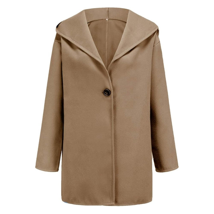 Damesjas met capuchon en enkele knoop