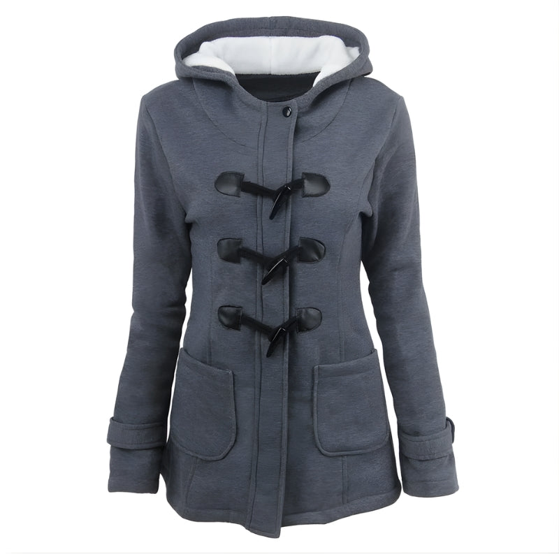Dames jas met capuchon togglesluitingen zakken