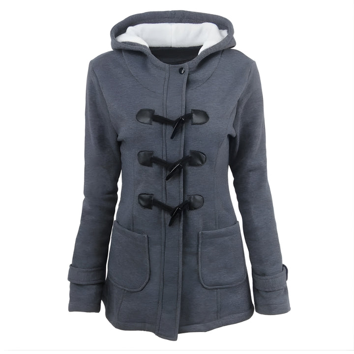 Dames jas met capuchon togglesluitingen zakken